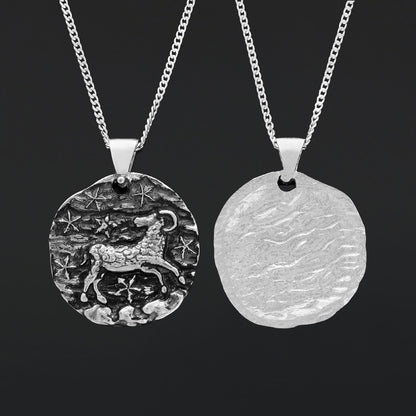 Aries Pendant, Zodiac Necklace, Sterling Silver Pendant, Astrology Jewelry, Aries Sign Jewelry