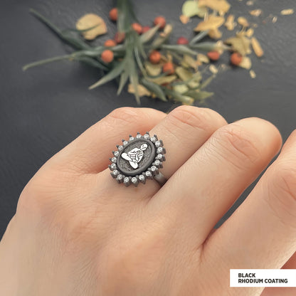 Buddha Ring, Buddha Silver Ring, Religious Ring, Buddhist Gift, Goddess of Mercy Ring