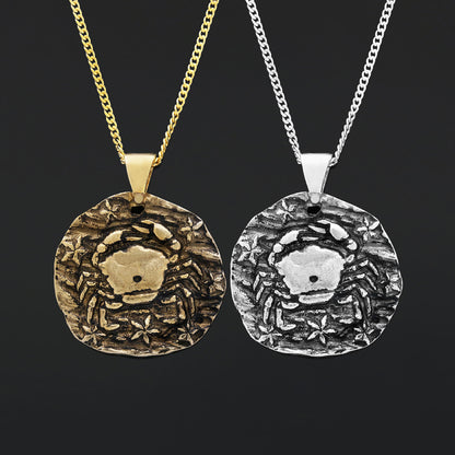 Cancer Horoscope Necklace, Zodiac Sign Pendant, Astrology Jewelry
