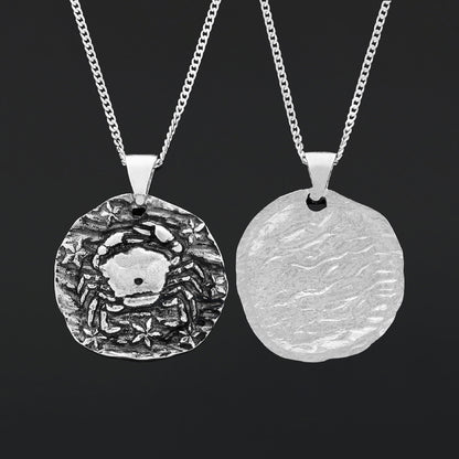 Cancer Horoscope Necklace, Zodiac Sign Pendant, Astrology Jewelry