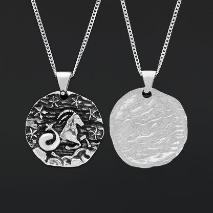 Capricorn Pendant, Elegant Zodiac Jewelry, Stylish Zodiac Capricorn Necklace