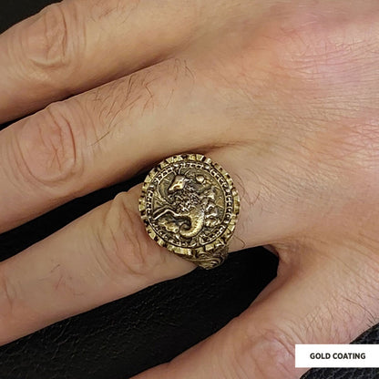 Capricorn Sign Ring, 925 Sterling Silver Capricorn Sign Ring