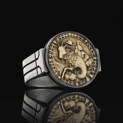 Capricorn Zodiac Round Ring