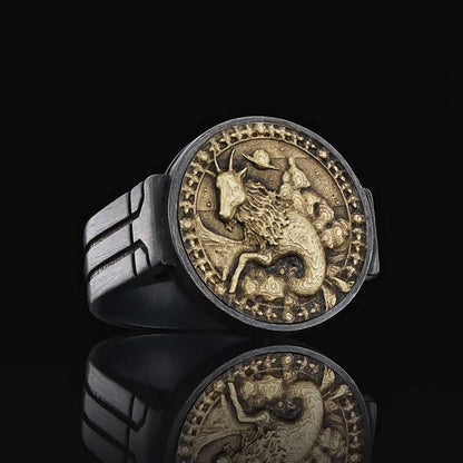 Capricorn Zodiac Round Ring