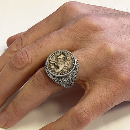 Capricorn Zodiac Silver Ring