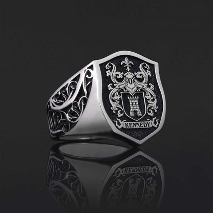 Celtic Design Family Ring, Custom Design Handmade Family Crest Ring