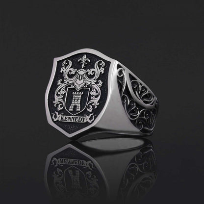 Celtic Design Family Ring, Custom Design Handmade Family Crest Ring