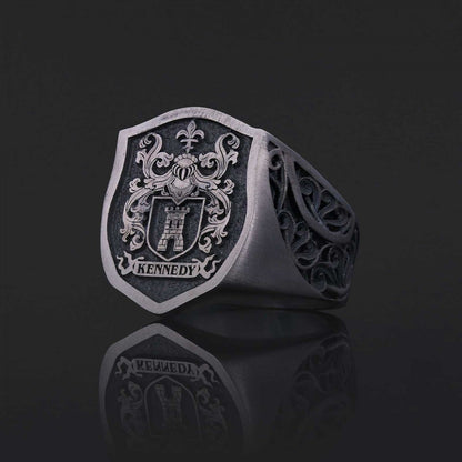 Celtic Design Family Ring, Custom Design Handmade Family Crest Ring