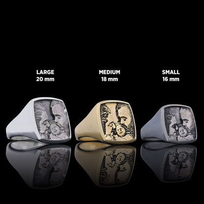 Cherished Moments Personalized Square Ring, Your Loved Ones, Always Close