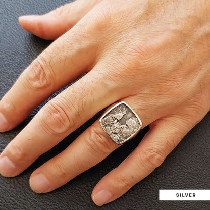 Cherished Moments Personalized Square Ring, Your Loved Ones, Always Close