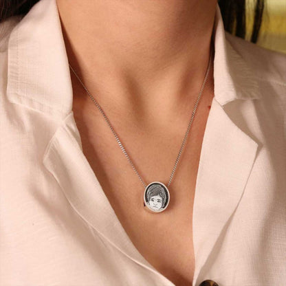 Child Photo Silver Pendant