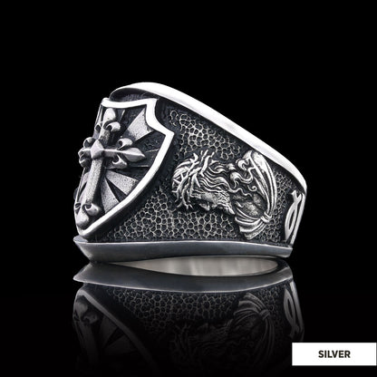 Chiristian Cross Silver Ring
