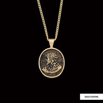Christ Necklace, Jesus Pendant, Silver Religious Accessory, Gold Plated Jesus Jewelry, Handmade Christian Necklace, Religious Pendant Gift