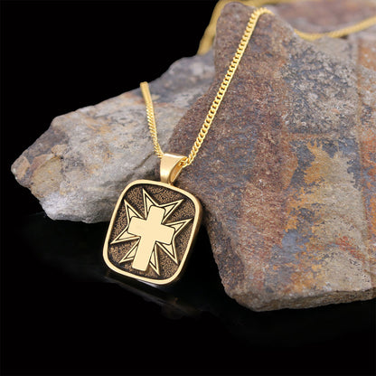 Christian Cross 925 Sterling Silver Necklace, Silver Square Cross Pendant, Gold Plated Silver Christian Cross Necklace