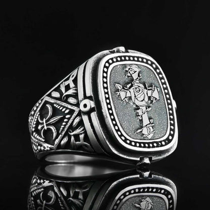 Christian Cross Embossed Ring