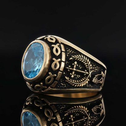 Christian Blue Stone Ring
