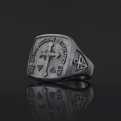 Crafted for the Devoted Rosae Crucis Ring, Personalized Rosae Crucis Ring