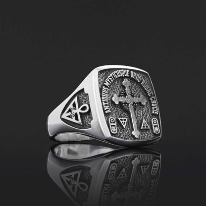 Crafted for the Devoted Rosae Crucis Ring, Personalized Rosae Crucis Ring