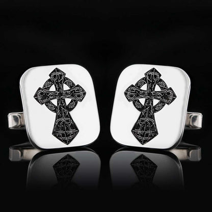 925 Sterling Silver Cross Christian Cufflink