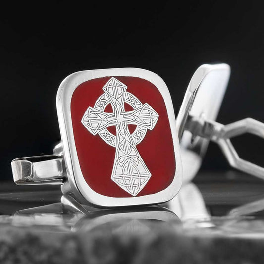 925 Sterling Silver Cross Christian Cufflink