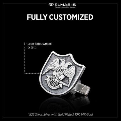 Custom Design 925 Sterling Silver Masonic Cufflink