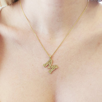 Custom Design Monogram 925 Sterling Silver Letter M Necklace