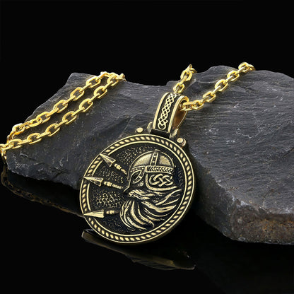 Custom Design Round Shaped Three Spear Viking Necklace