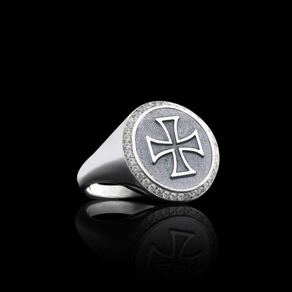 Custom Design Silver Cross Women Ring