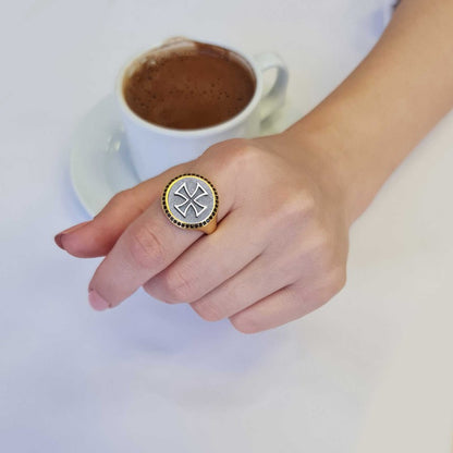 Custom Design Silver Cross Women Ring