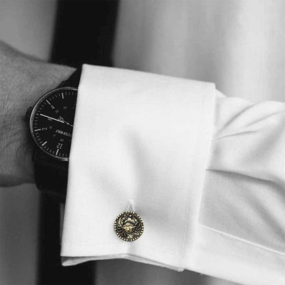 Custom Design Sterling Silver Round Cancer Cufflink