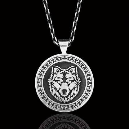 Custom Made 925 Sterling Silver Wolf - Seal Of Solomon Pendant