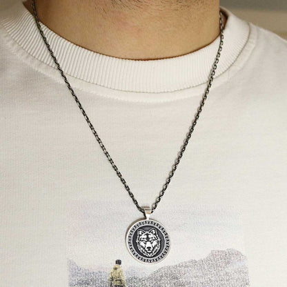 Custom Made 925 Sterling Silver Wolf - Seal Of Solomon Pendant