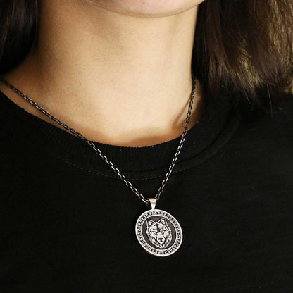 Custom Made 925 Sterling Silver Wolf - Seal Of Solomon Pendant
