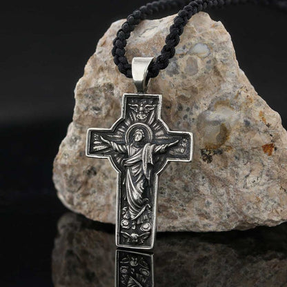 Custom Made Silver Jesus Cross Pendant
