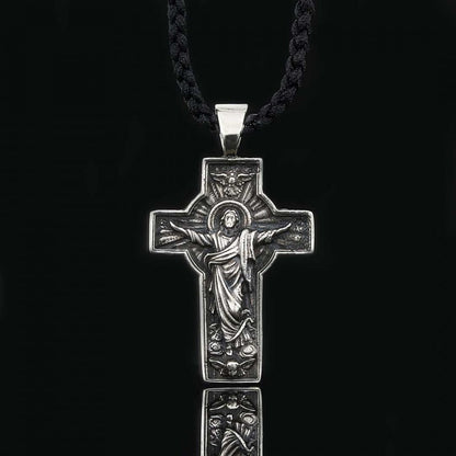 Custom Made Silver Jesus Cross Pendant