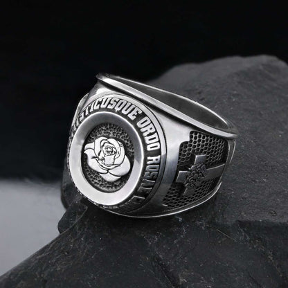 Custom Rosae Crucis Ring, Amorc Jewelry, Spiritual Emblem of the AMORC Ring