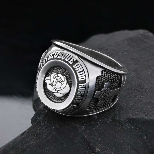 Custom Rosae Crucis Ring, Amorc Jewelry, Spiritual Emblem of the AMORC Ring
