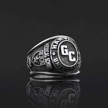 Customized High School Ring, Graduation Collage Ring, Harvard University Ring