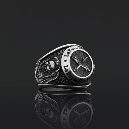 Dhulfiqar Sword Round Ring, Islamic Zulfiqar Sword Jewelry, Zulfiqar Face Ring, Hz Ali Ring Gift, Zulfiqar Jewelry, Muslim Silver Jewelry
