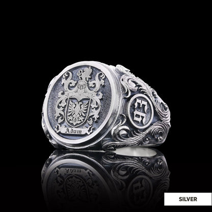 Family Coat of Arms Ring, Special Design Family Ring