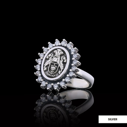 Family Crest Stone Ring, Women's Ring, Gift for Him