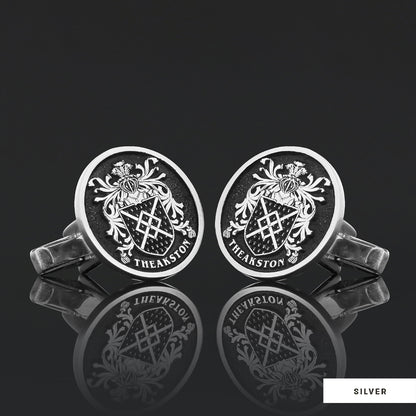 Family Round Raised Crest Cufflink