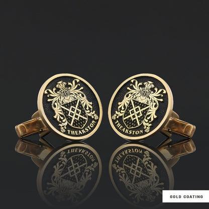 Family Round Raised Crest Cufflink