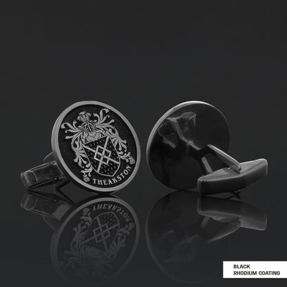 Family Round Raised Crest Cufflink