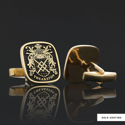 Family Square Raised Crest Cufflink