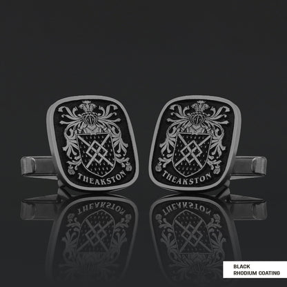 Family Square Raised Crest Cufflink