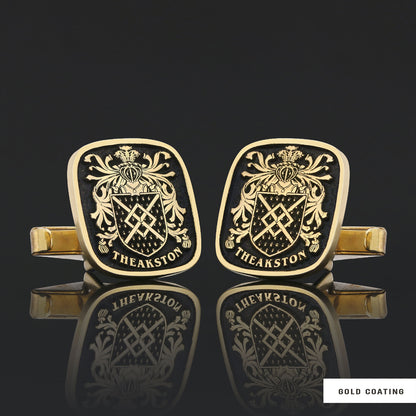 Family Square Raised Crest Cufflink