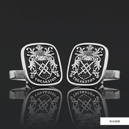 Family Square Raised Crest Cufflink