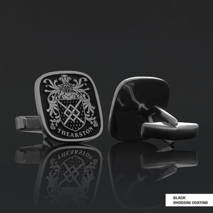 Family Square Raised Crest Cufflink