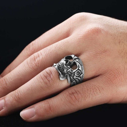 Sterling Silver Filigree Skull Ring